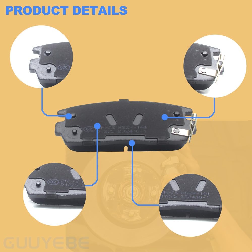 4 PCS Rear Ceramic Brake Pads,For GMC 2010-2017 Terrain,For Chevy 2007-2017 Equinox 2012-2015 Captiva,For Pontiac 2007-2009 Torrent, For Saturn 2008-2010 Vue,For Suzuki XL-7,1275 D1275