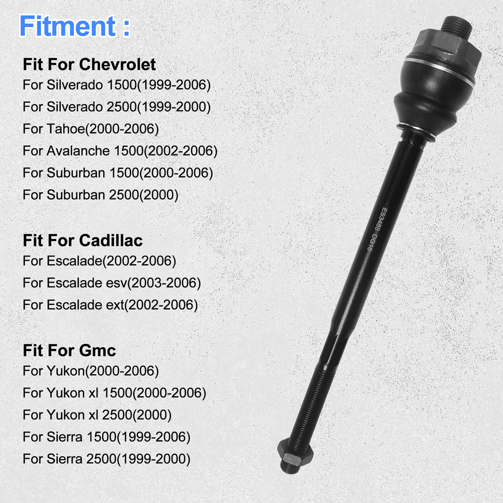 GuuYebe ES3488 Tie Rod End Inner Front Steering for chevy Suburban Silverado Sierra Escalade Avalanche Tahoe Yukon H2 with Chevrolet GMC Cadillac Hummer Replacement Suspension kit 2500 3500 1500