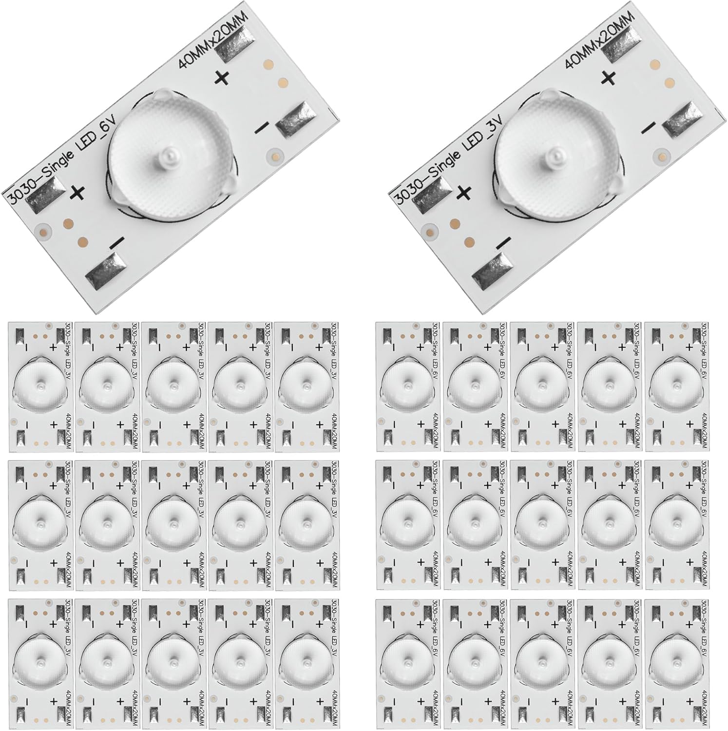 GuuYebe LED Backlight Strip Replacement Part, 3030 Single Lamp Beads 3V 6V with Optical Lens Fliter for LED TV Repair Bars 30PCS NS-50DF710NA19.NS-55DF710NA21 E60-E3