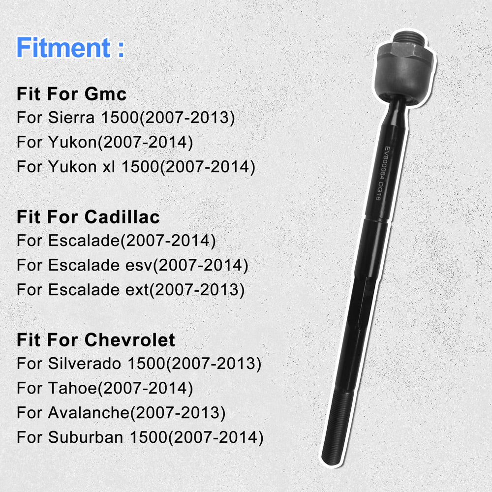 GuuYebe EV800084 Tie Rod End Inner Steering for Silverado Sierra Escalade Tahoe Avalanche Yukon Suburban Replacement with GMC Cadillac Chevrolet Suspension Kit