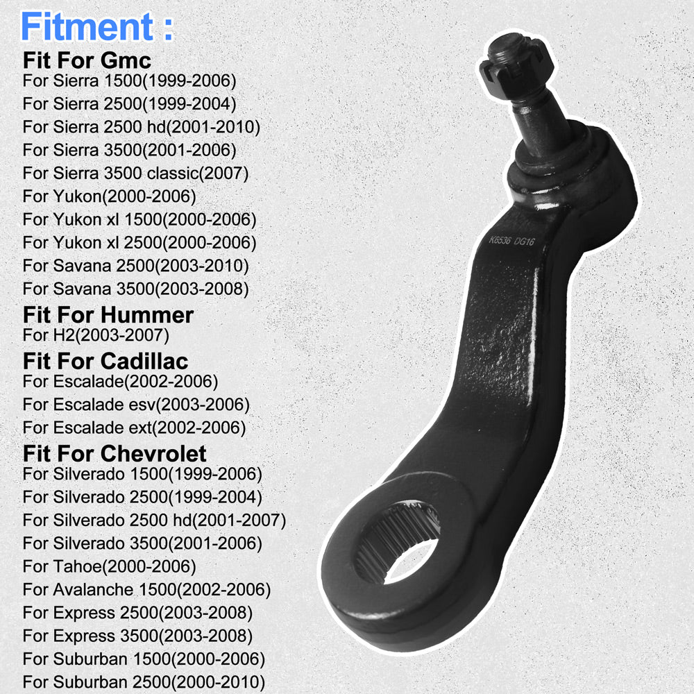 GuuYebe K6536 Pitman Arm Steering Front Fit for Silverado Sierra Tahoe Escalade H2 Avalanche Yukon Express Suburban Savana Replacement with Chevy GMC Hummer Cadillac Chevrolet Suspension Kit