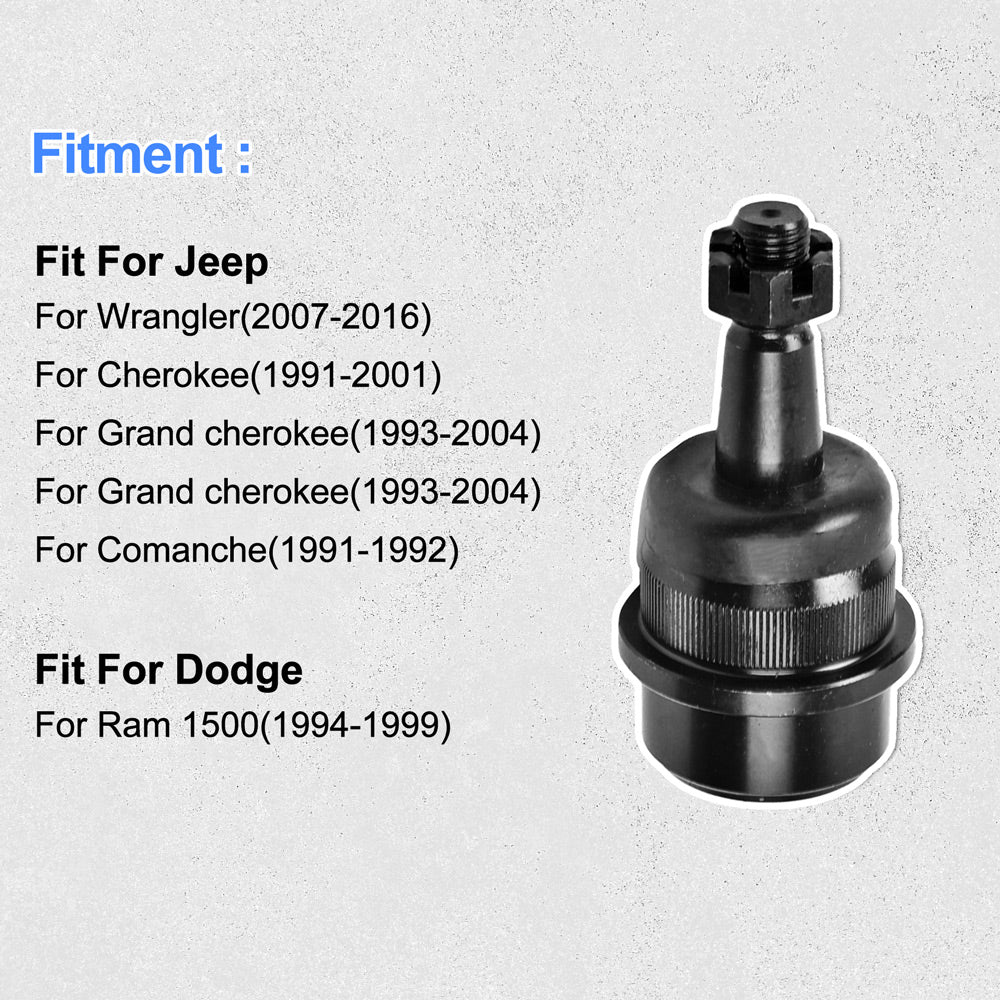 GuuYebe K3134 K3134T Ball Joint Upper Front Fit for Ram Wrangler Cherokee Grand Comanche Compatible with Jeep Dodge Suspension Kit