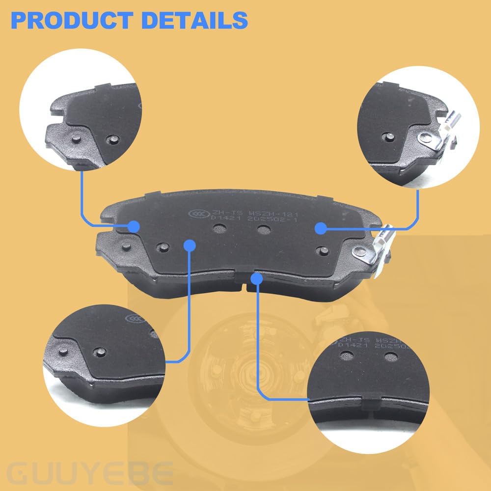 4 PCS Ceramic Brake Pads Front,For Chevy 2013-2016 Malibu 2010-2017 Equinox 2014-2020 Impala,For GMC 2010-2017 Terrain,For Buick LaCrosse Regal,For Saab 9-5 Cadillac ELR,1421,QC1421,BC1421