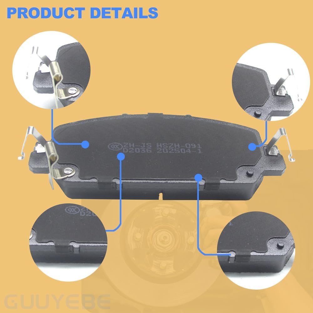4 PCS Ceramic Brake Pads Front,For Honda 2017-2023 CRV CR-V and 2017-2021 Clarity and 2023 HRV HR-V,Replace for 2036 D2036 BC2036