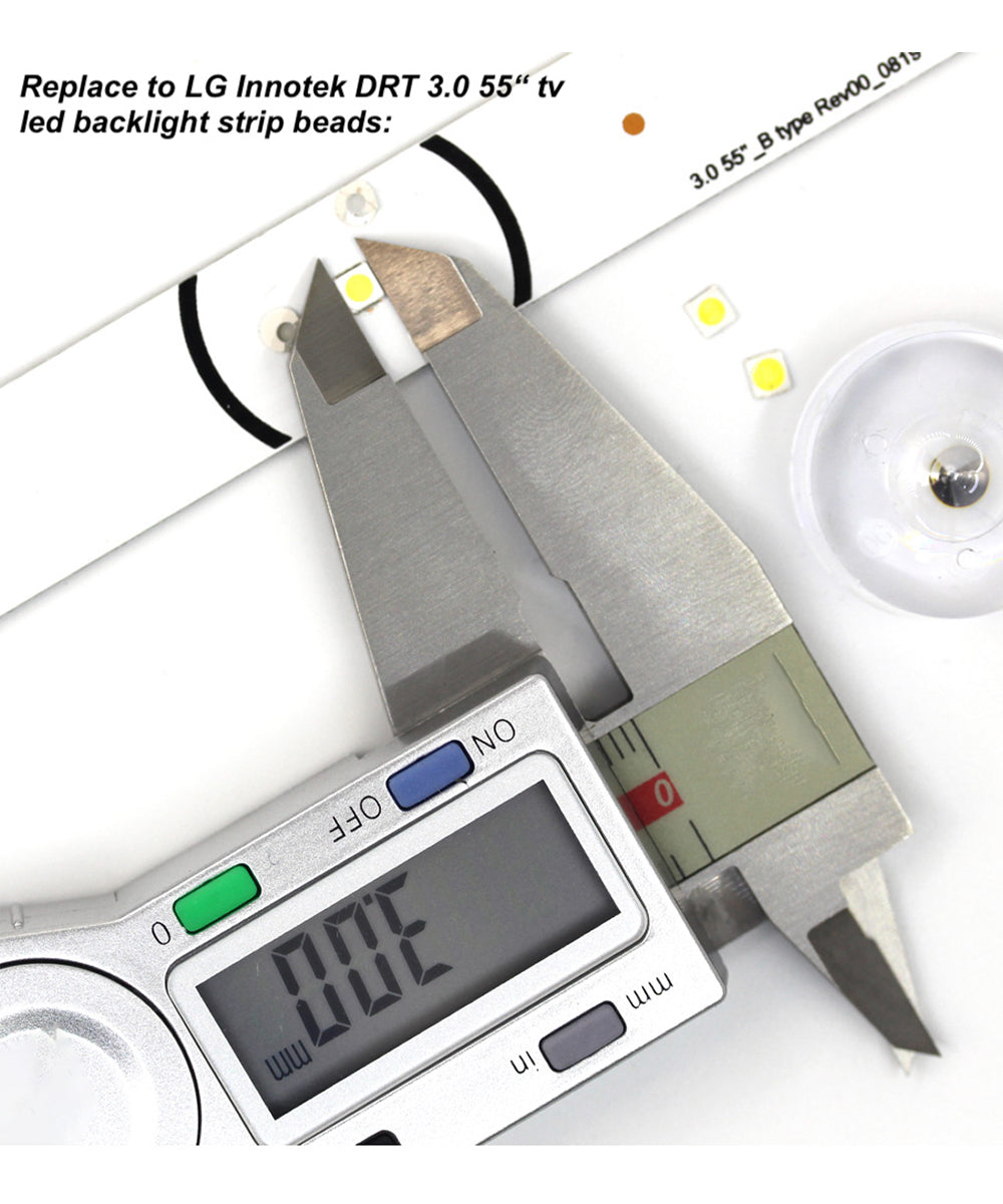 GuuYebe 200pcs High Power LED Backlight 3030 lamp Beads for Tv 1.8W 97-100LM LCD TV Lamp Beads 3V 6V SMD Cool White Application 3v(100PCS) 6v(100PCS)