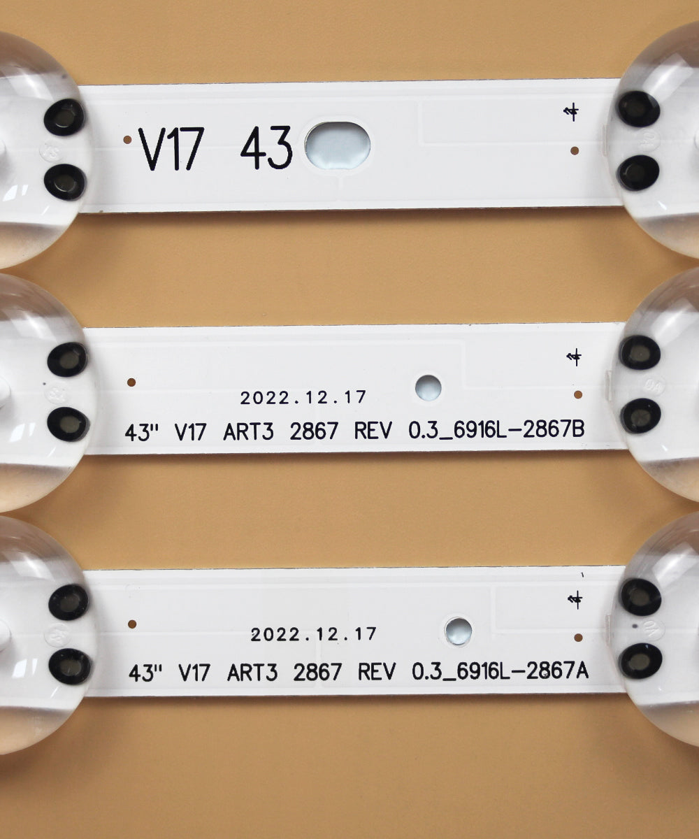 LED Backlight Strip TV Replacement Part for V17 43 6916L-2867A 43LV340C 43UJ670V 43UJ6565 E74739 LC430DQE 43UF6500 43UJ6525 43LJ614V 43VH6100 43UJ655V AGF78709801 43UJ675V GuuYebe