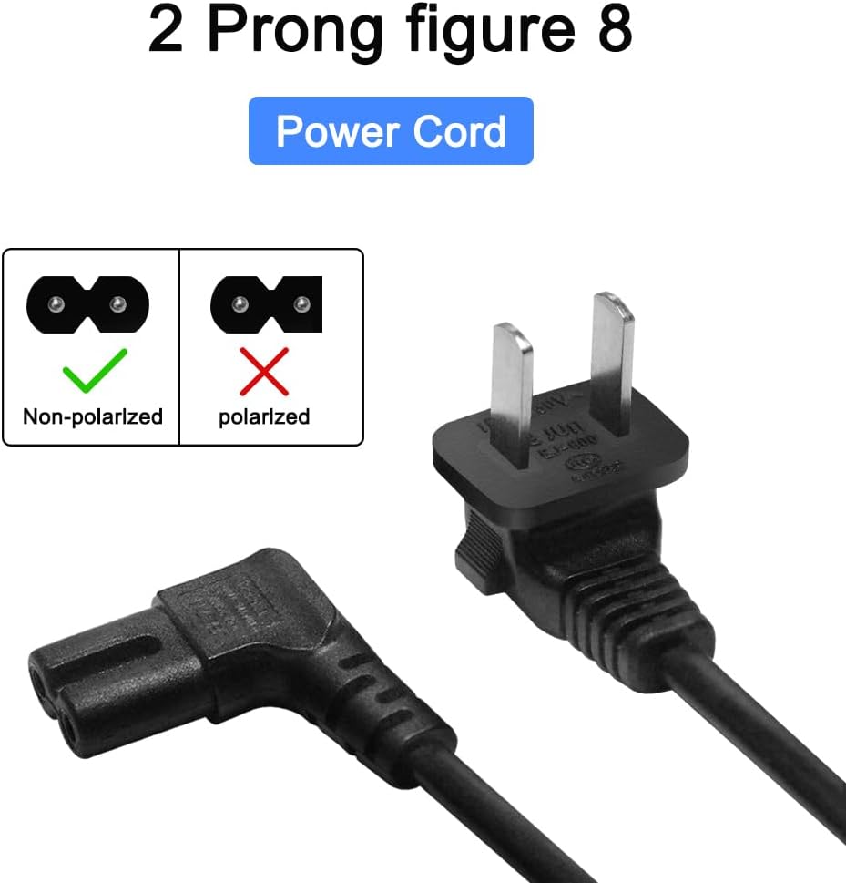 GuuYebe Tv Power Cord Replacement 3903-001118 for TVs Samsung LG Vizio TCL Insignia Television Power Corddt Cord-dt 3903001118 5 FT AC Cable OEM