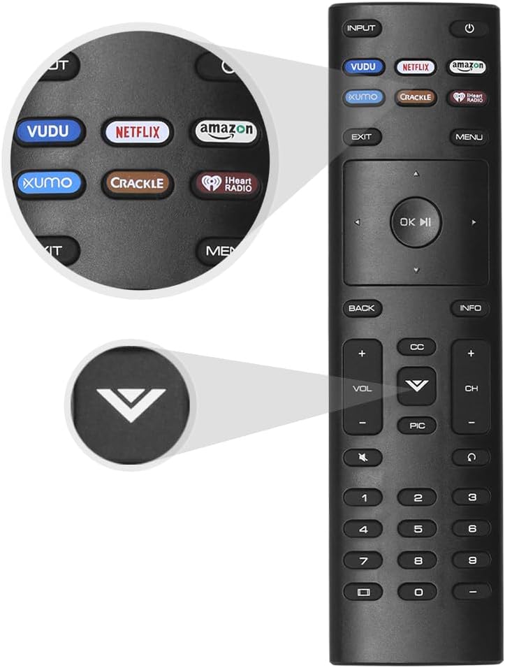 GuuYebe XRT136 TV Remote Control Replacement for D24F-F1 D32F-F1 D43F-F1 D50F-F1 D60-F3 D70-F3 E43-E2 E50-E1 E50X-E1 E55-E1 E55-E2 E60-E3 E65-E0 E65-E1