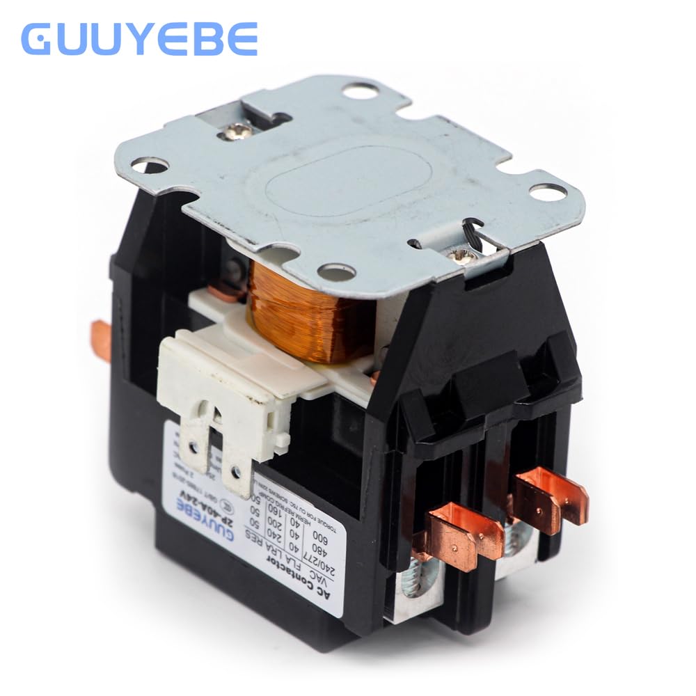 GuuYebe 40 Amp 2 Pole HVAC Definite Purpose Contactor, 24V AC Coil Replacement for Air Conditioner Systems