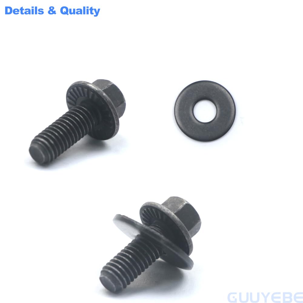 30 PCS M6 Oil Pan Bolt Screws for Chevy Toyota Subaru Dodge Mazda Miata Protege, Transmission Pan Bolts with 18mm Washer for 6L80 6L80E 6L90E,Repalce for 71315-122382A 11508930 551683-18M6