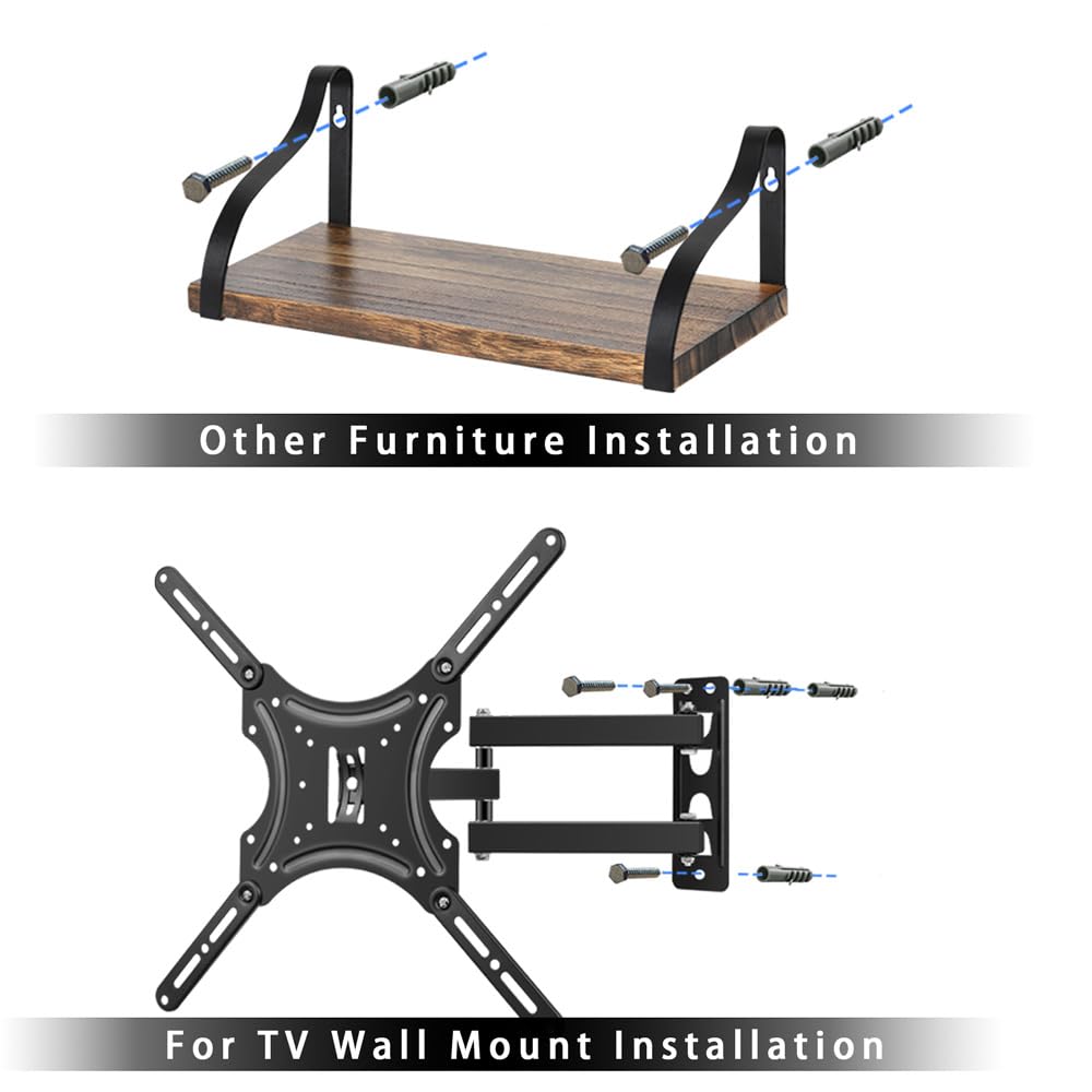 GuuYebe Drywall Anchors for TV Mount,Upgrade Lag Bolts for TV Wall Mount | Kit with Concrete Wall Anchors M8 Lag Bolt Washer by Socket Tool Bubble level and 2 drill bits precise to Wood Or Concrete