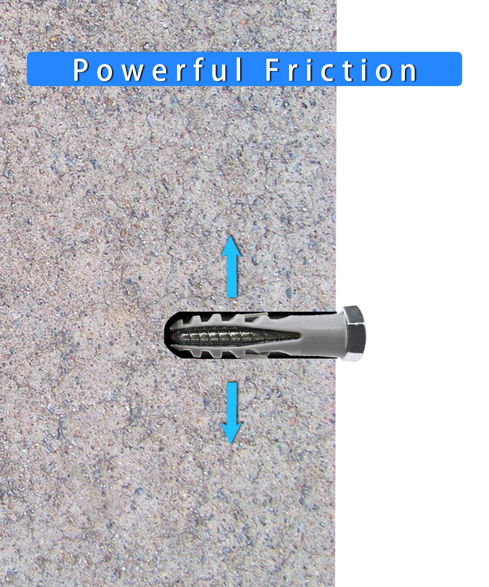 Brick Wall Anchors, Heavy Duty Plastic Concrete Wall Anchor for Furniture Installation Expansion Wall Plug Drilling Masonry Hole Universal Fastener Powerful with TV Wall Mount 6PCS GuuYebe