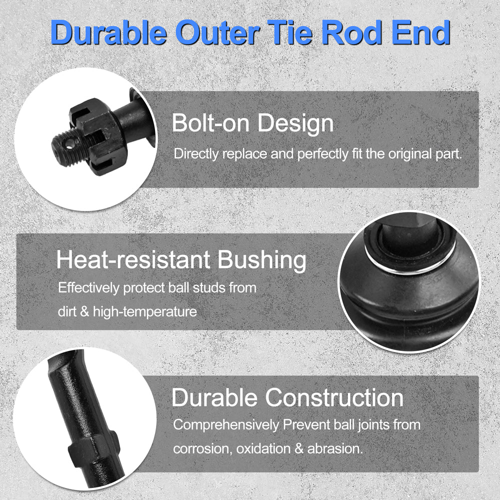 GuuYebe ES800223 Tie Rod End Outer Front Steering for Silverado Escalade Sierra Yukon Tahoe Suburban Avalanche Replacement with GMC Cadillac Chevy Chevrolet Suspension Kit