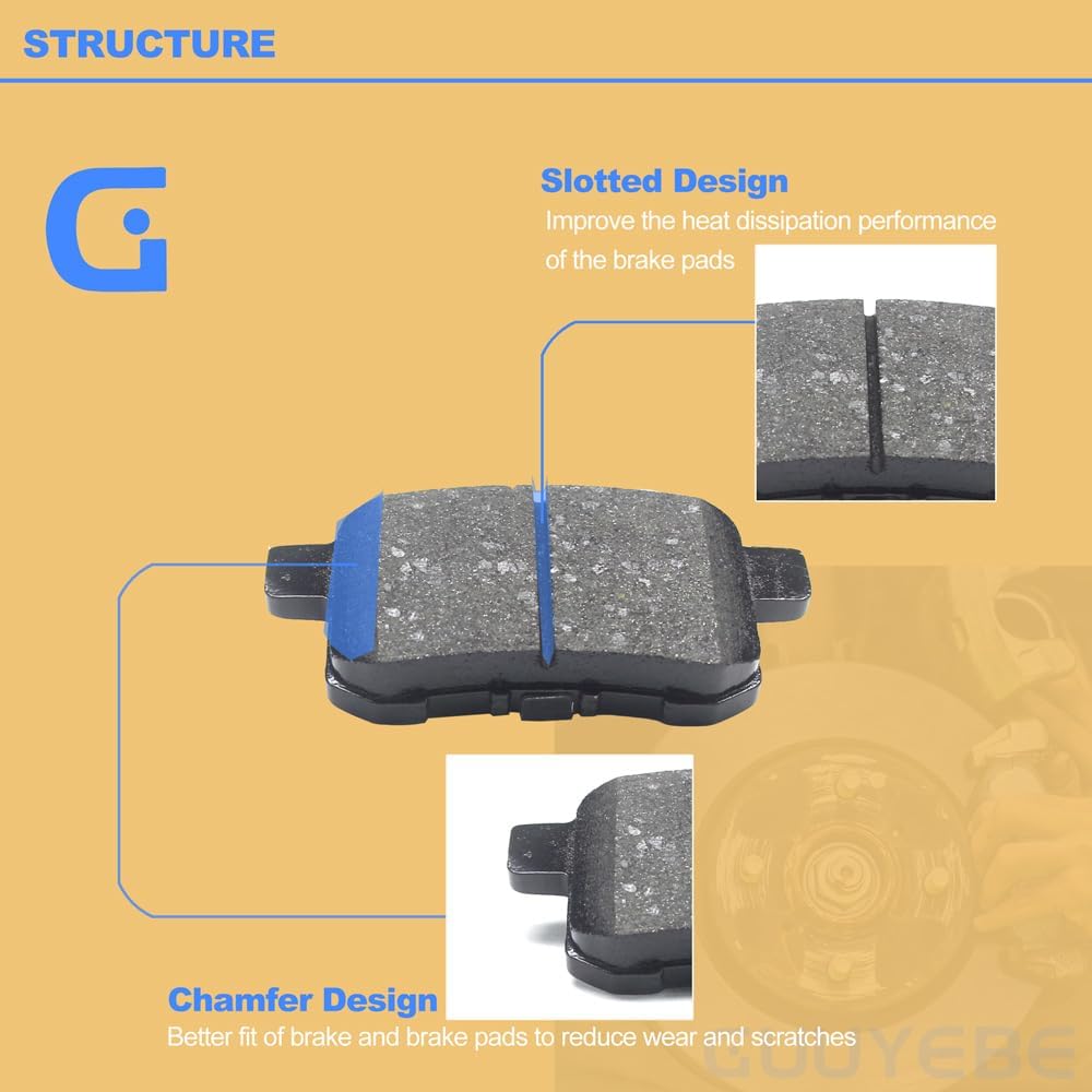 4 PCS Ceramic Brake Pads Rear Set,For Honda 2003-2017 Accord EX LX SE Sport,For 2009-2014 Acura TSX Tech Premium V6