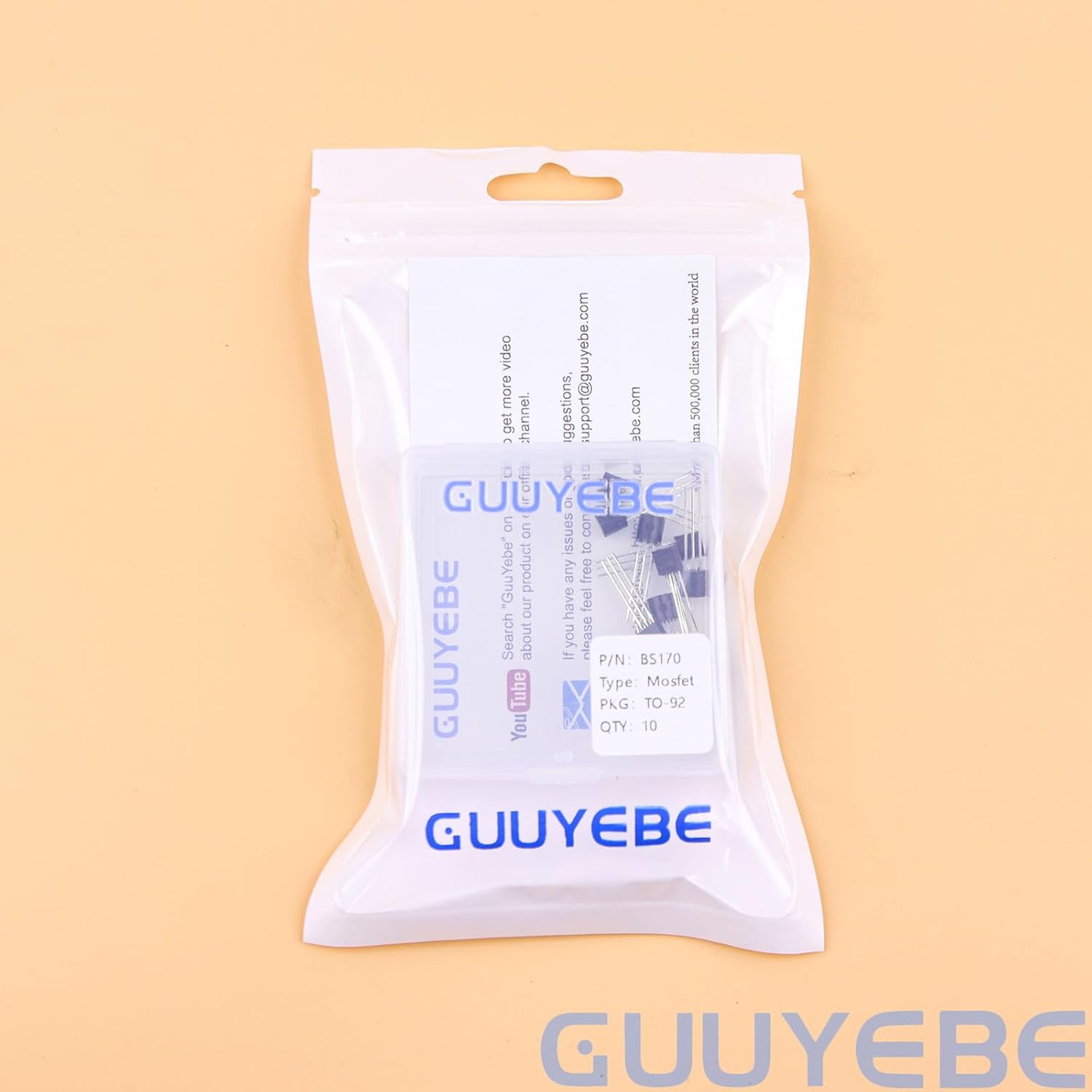 GuuYebe BS170 Mosfet Transistor TO-92 NMOS MOS N-Channel Power Mosfet Transistors of Semiconductor Products Pack of 10 PCS