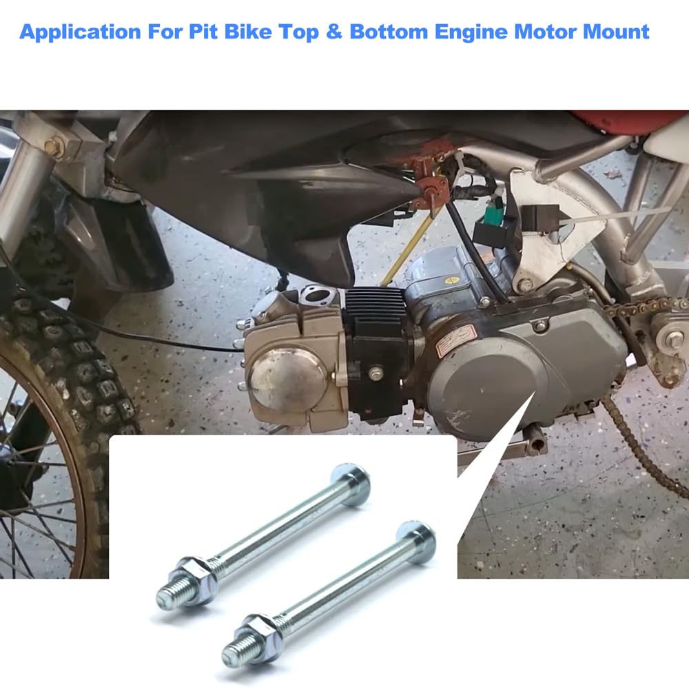 GuuYebe 2 PCS M8 Pit Bike Top and Bottom Engine Motor Mount Bolt Kit for 50CC 110CC 140CC 70CC 90CC ATV Dirt Quad Bikes,Grade 8 and Length 115mm for Chevy GMC Models, Pack of 2,Replace for 81101