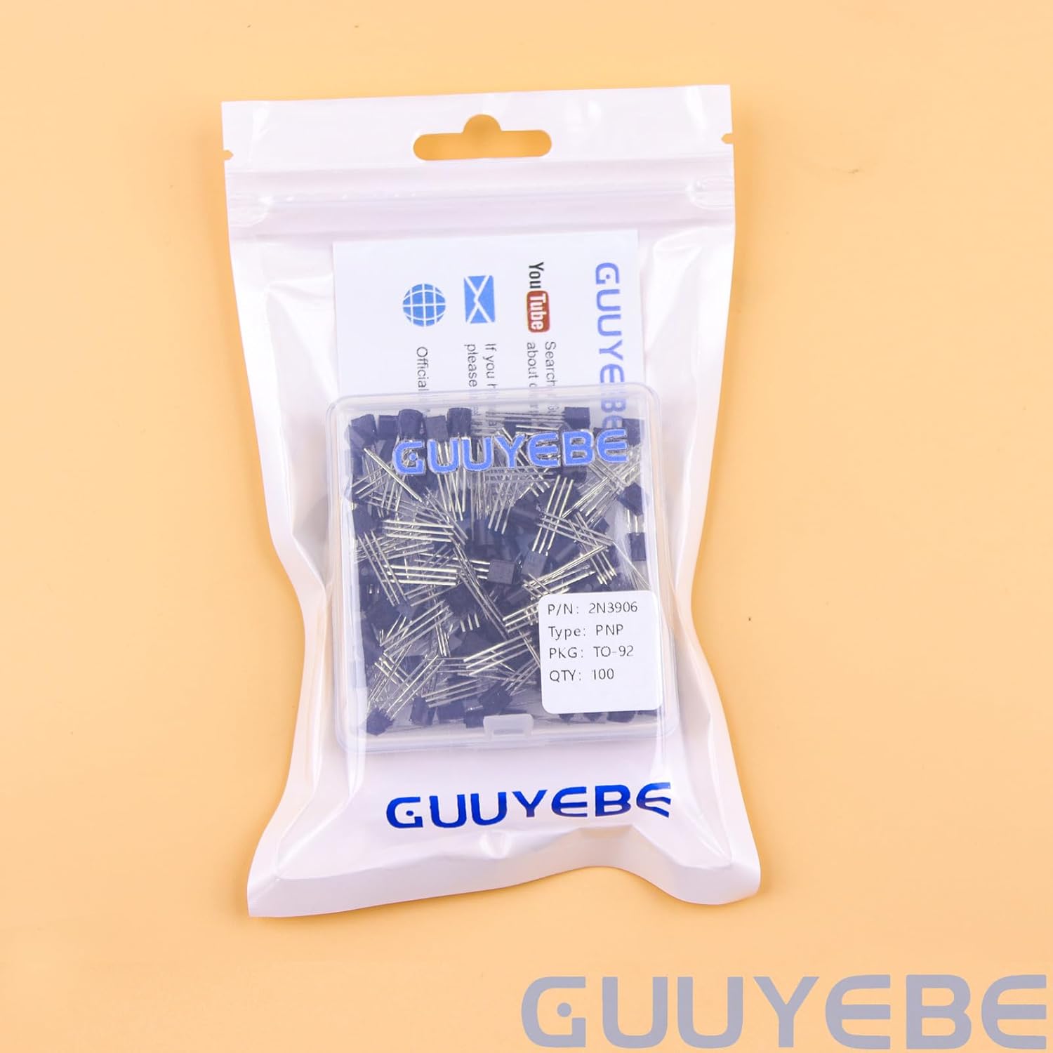 GuuYebe 2N3906 Transistor TO-92 PNP BJT Transistors of Semiconductor Products