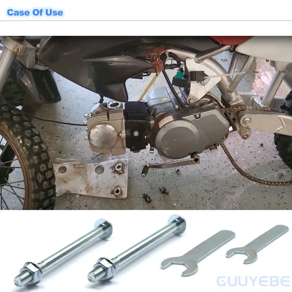 GuuYebe 2 PCS M8 Pit Bike Top and Bottom Engine Motor Mount Bolt Kit for 50CC 110CC 140CC 70CC 90CC ATV Dirt Quad Bikes,Grade 8 and Length 115mm for Chevy GMC Models, Pack of 2,Replace for 81101