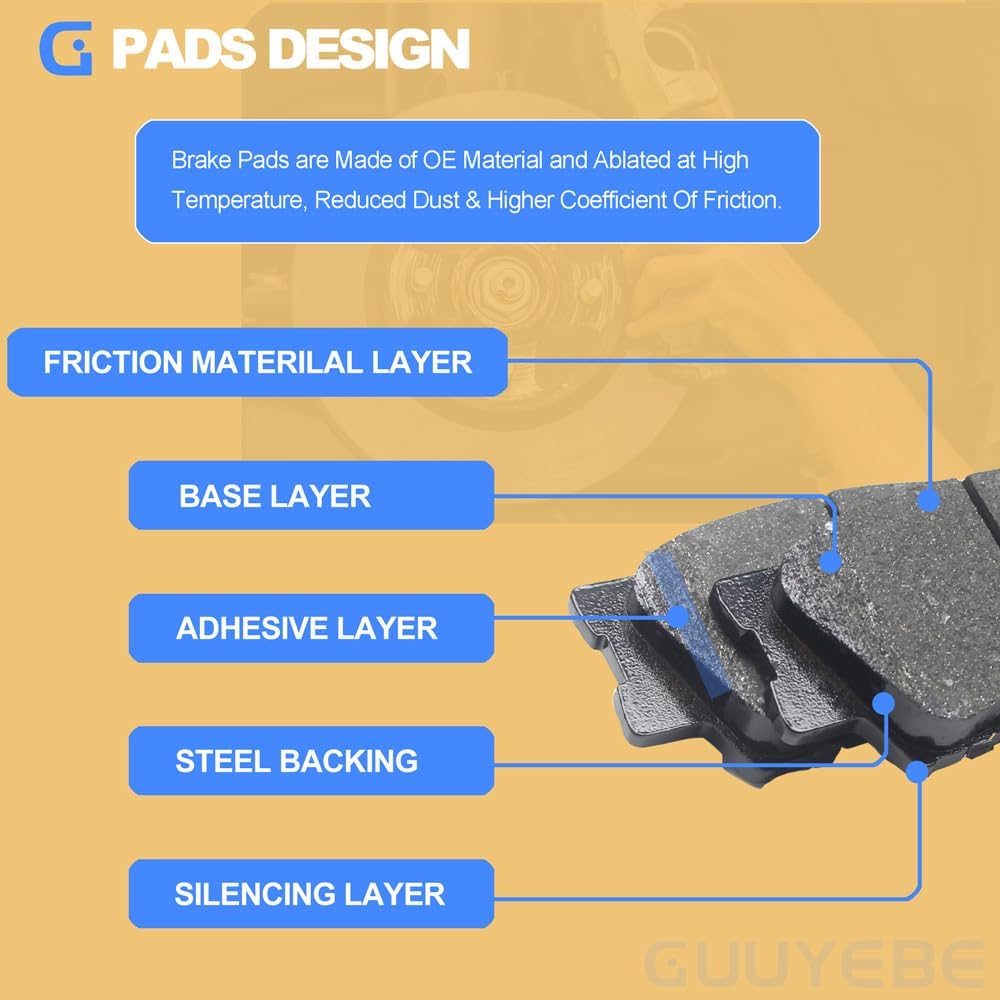 Rear Ceramic Brake Pads,For Toyota 2007-2021 Camry 2006-2018 RAV4 Avalon Matrix, For Lexus 2007-2018 ES350 2010-2012 HS250h ES300h, For Pontiac 2009-2010 Vibe, D1212