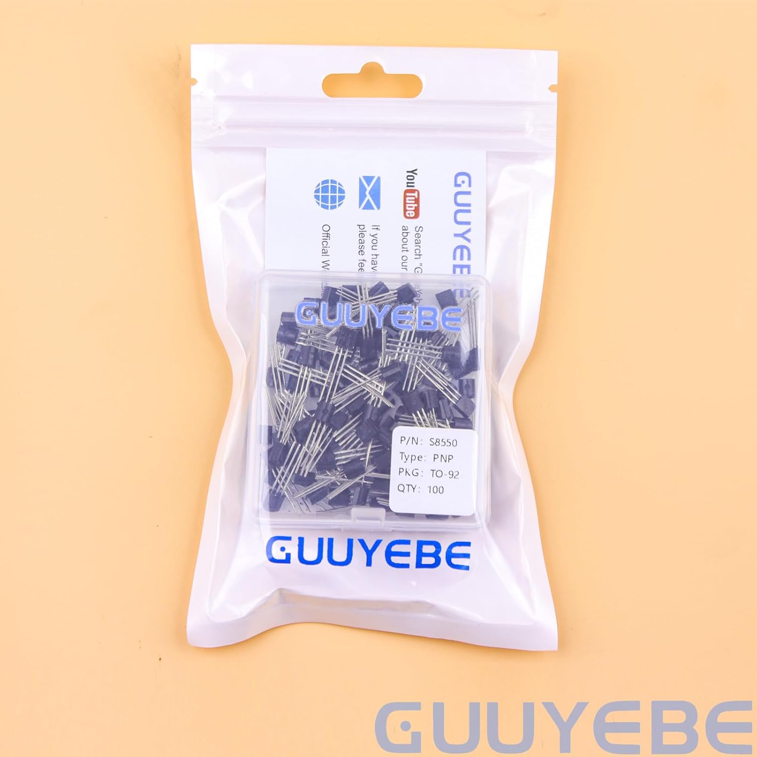 GuuYebe S8550 Transistor TO-92 PNP BJT Transistors of Semiconductor Products