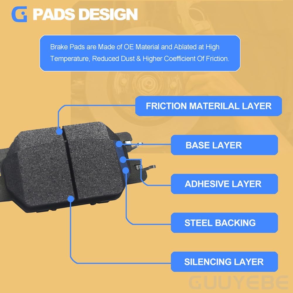 4 PCS Rear Ceramic Brake Pads,For Honda 2017-2023 CRV CR-V, Replace for 2037 D2037 BC2037
