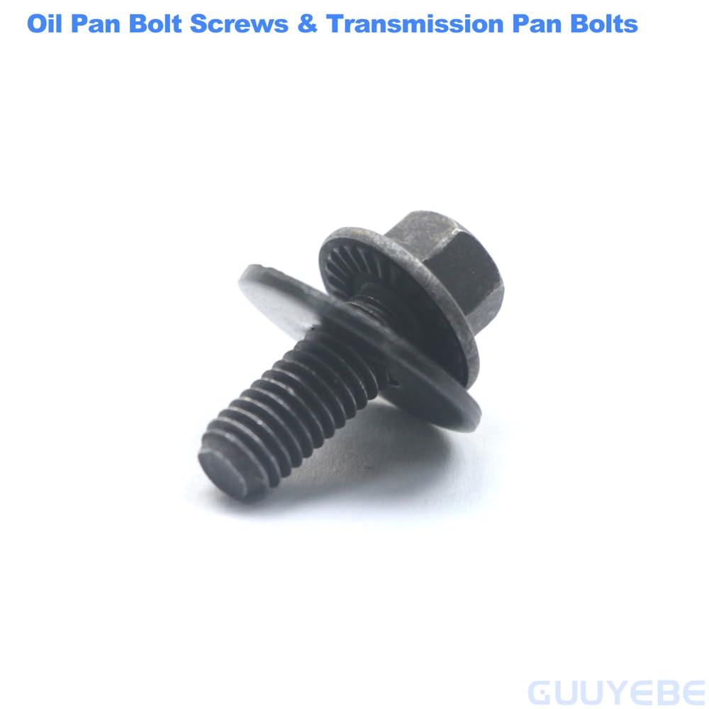 30 PCS M6 Oil Pan Bolt Screws for Chevy Toyota Subaru Dodge Mazda Miata Protege, Transmission Pan Bolts with 18mm Washer for 6L80 6L80E 6L90E,Repalce for 71315-122382A 11508930 551683-18M6