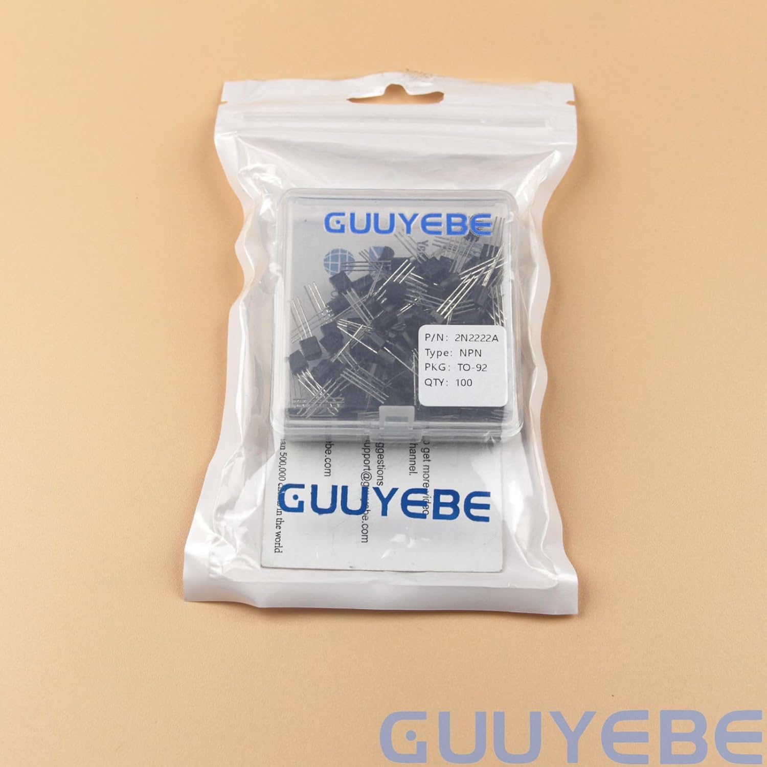 GuuYebe 2N2222 Transistor 2N2222A TO-92 NPN BJT Transistors of Semiconductor Products