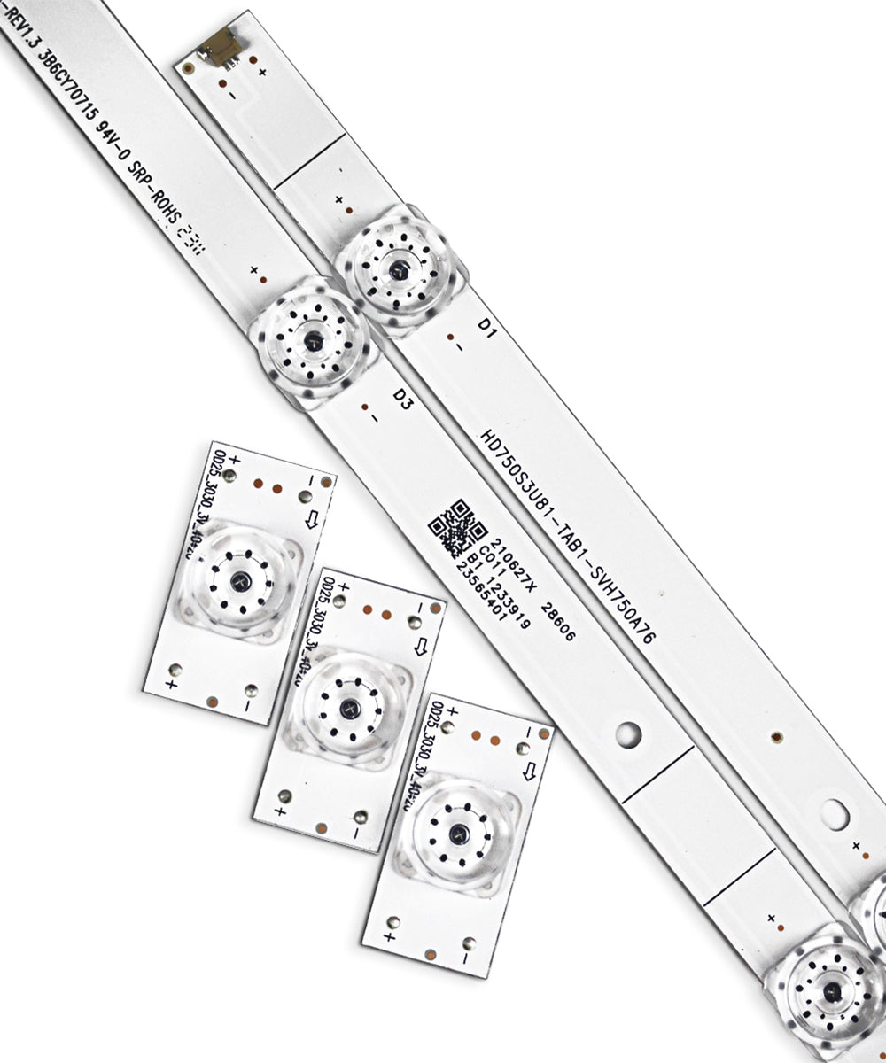 75R6E3 SVH750A76 75H6570G 75H6510G Led Backlight Strip Replacement Part Lamp Beads 3V 6V for 75 inch LED TVs Repair Bars with Optical Lens Fliter 3030 3528 2835 Bead hisense 30PCS GuuYebe