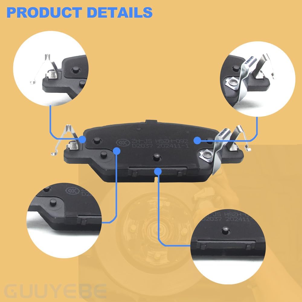 4 PCS Rear Ceramic Brake Pads,For Honda 2017-2023 CRV CR-V, Replace for 2037 D2037 BC2037