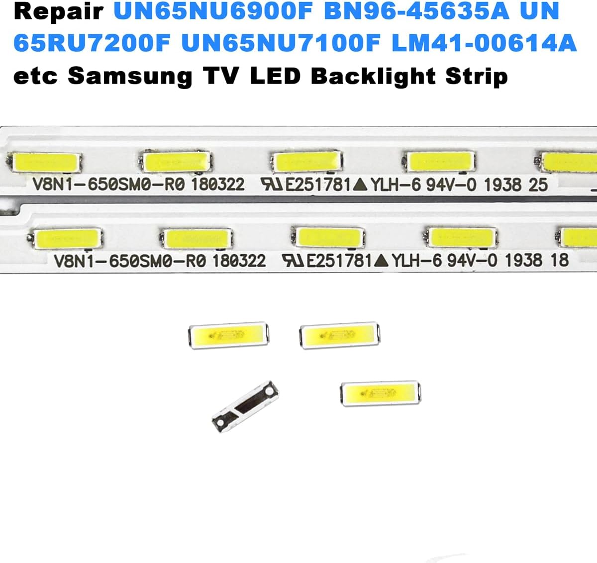 7020 2070 3V 6V SMD Chip LED TV Backlight Beads for LCD LED Backlight Strip Compatible with UN65NU6900F BN96-45635A UN65RU7200F UN65NU7100F LM41-00614A Samsung Lamp Bead Replacement