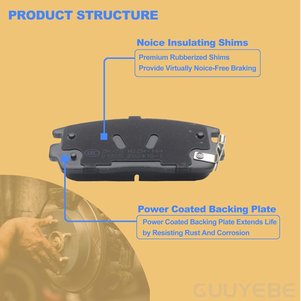 4 PCS Rear Ceramic Brake Pads,For GMC 2010-2017 Terrain,For Chevy 2007-2017 Equinox 2012-2015 Captiva,For Pontiac 2007-2009 Torrent, For Saturn 2008-2010 Vue,For Suzuki XL-7,1275 D1275
