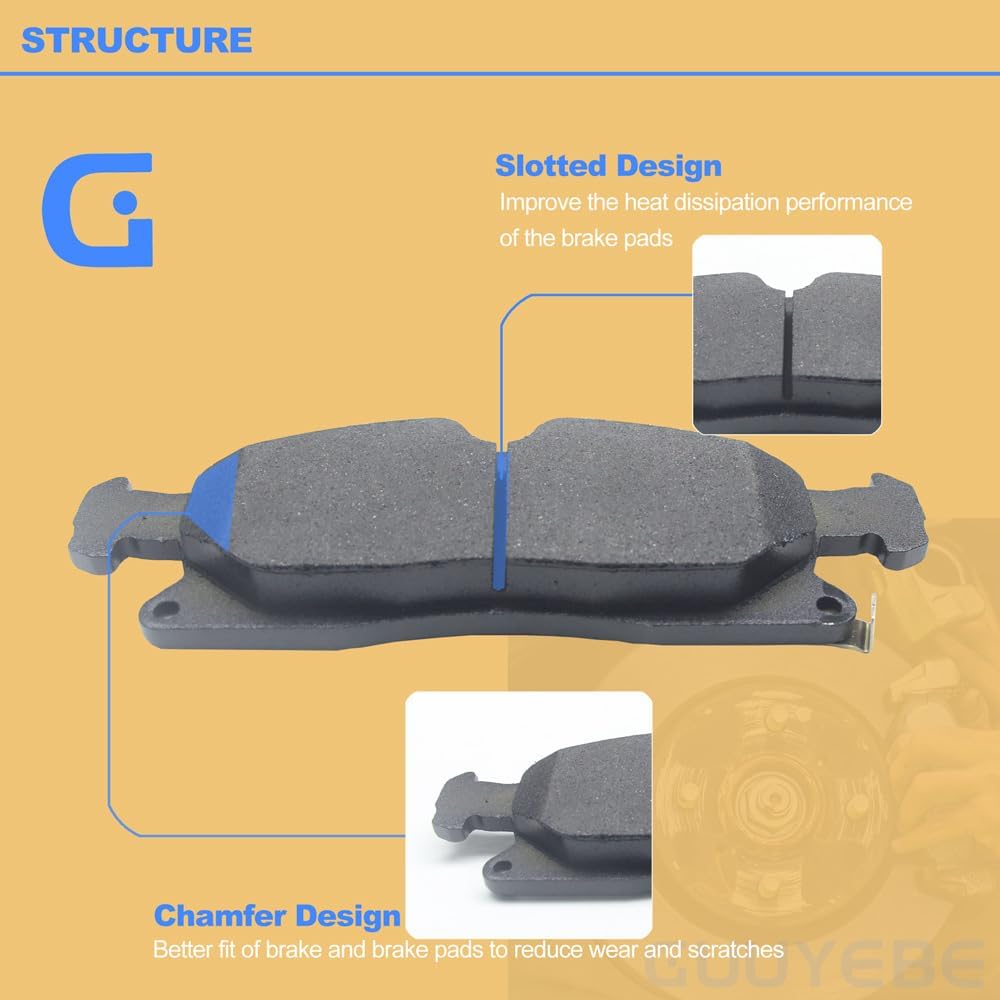 4 PCS Ceramic Brake Pads Front,For Jeep 2011-2016 Grand Cherokee,For Dodge 2011-2023 Durango,Replace for 1455 D1455 BC1455 QC1455