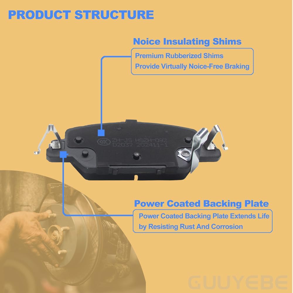 4 PCS Rear Ceramic Brake Pads,For Honda 2017-2023 CRV CR-V, Replace for 2037 D2037 BC2037