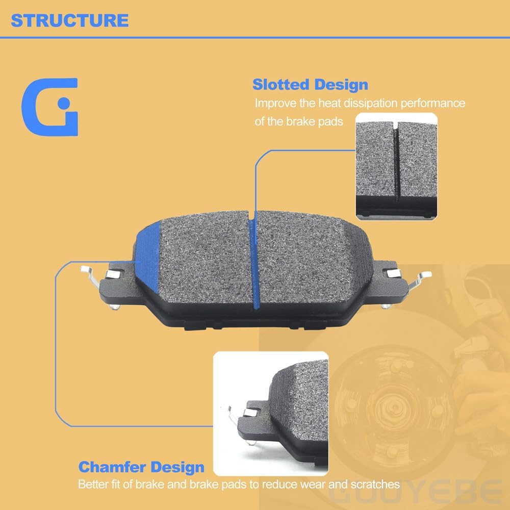 4 PCS Rear Ceramic Brake Pads,For Honda 2017-2023 CRV CR-V, Replace for 2037 D2037 BC2037