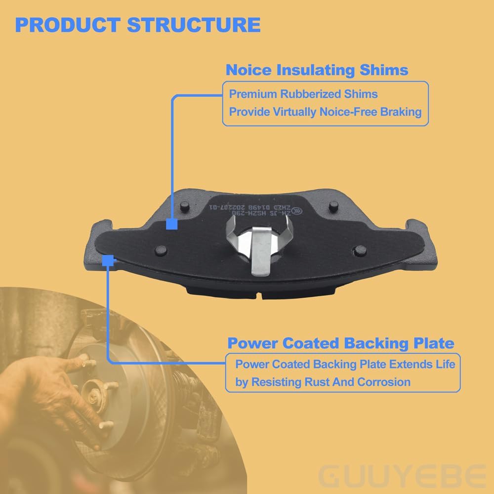 4 PCS Rear Ceramic Brake Pads,For Jeep 2011-2021 Grand Cherokee,For Dodge 2011-2023 Durango,1498 BC1498 D1498 BE1498h