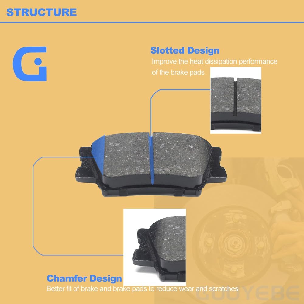 Rear Ceramic Brake Pads,For Toyota 2007-2021 Camry 2006-2018 RAV4 Avalon Matrix, For Lexus 2007-2018 ES350 2010-2012 HS250h ES300h, For Pontiac 2009-2010 Vibe, D1212
