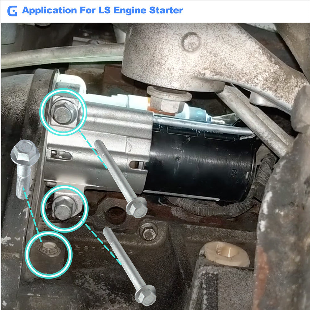 3 PCS LS Engine Starter Bolts Kit for GM LS LS2 LS3 LS1 LS6 LS7 LQ9 LQ4 Engines,Fit for Chevy Ford Jeep Camaro Corvette Silverado Truck,Silver Long Short Bolt,551681 430-3511