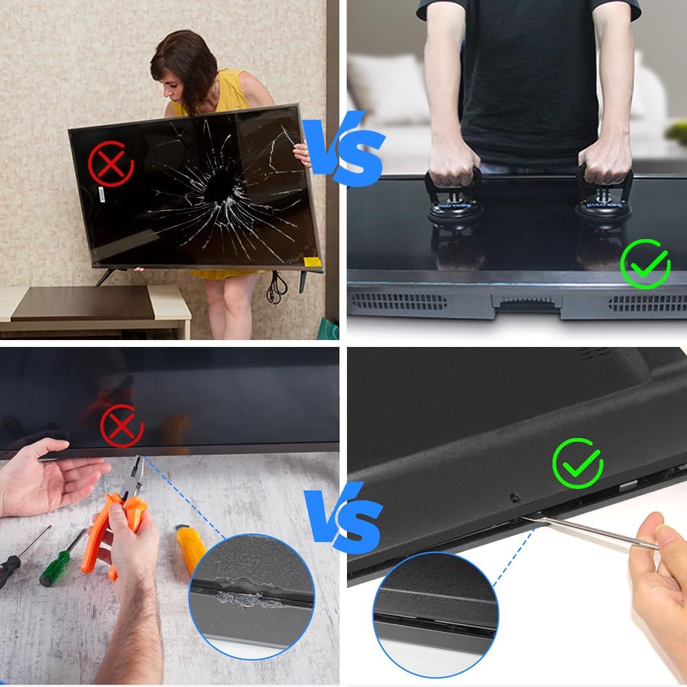 Television Replacement Parts Tools Kit with Heavy Duty Suction Cup and Trim Removal Tool for TV LCD LED Backlight Strip Screen Repair Tool