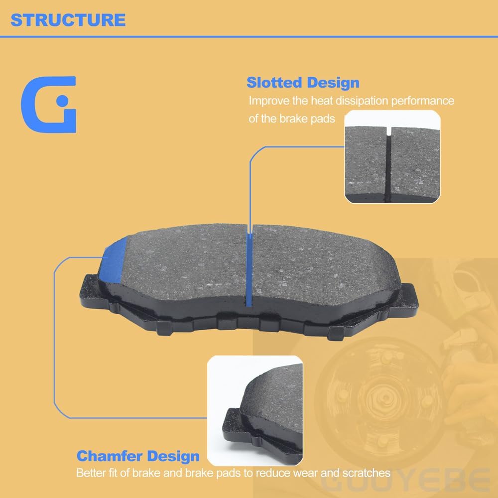 4 PCS Ceramic Brake Pads Front Set,For Honda 2003-2017 Accord EX LX SE 2012-2021 Civic 2002-2016 CRV Sport Si CRZ Pilot Element Fit CR-V CR-Z,For Acura 2013-2015 ILX,P-914,D914