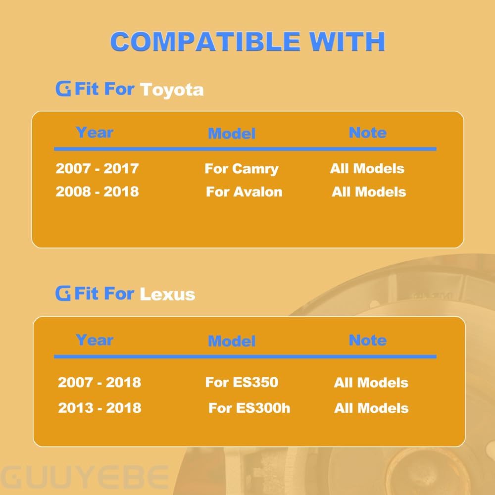 8 PCS Ceramic Brake Pads Front and Rear,For Toyota 2007-2019 Camry 2008-2018 Avalon,For Lexus 2007-2018 ES350 ES300h,QC1293 D1293 QC1212 D1212