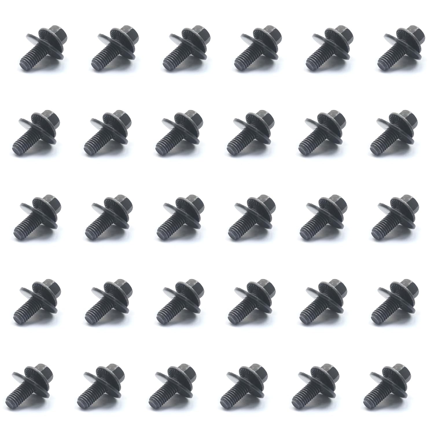 30 PCS M6 Oil Pan Bolt Screws for Chevy Toyota Subaru Dodge Mazda Miata Protege, Transmission Pan Bolts with 18mm Washer for 6L80 6L80E 6L90E,Repalce for 71315-122382A 11508930 551683-18M6