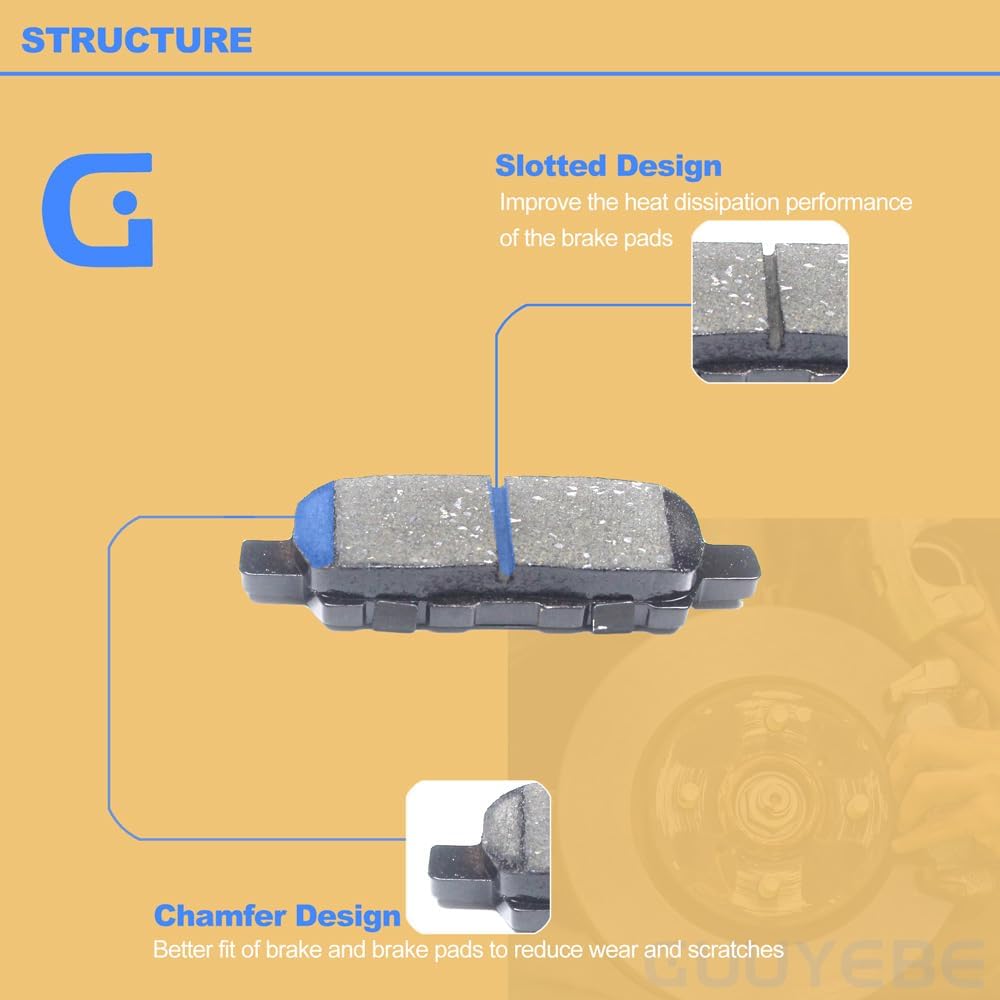 4 Pcs Ceramic Brake Pads Rear Set,For Nissan 2002-2023 Altima and 2011-2020 Leaf, D905 905