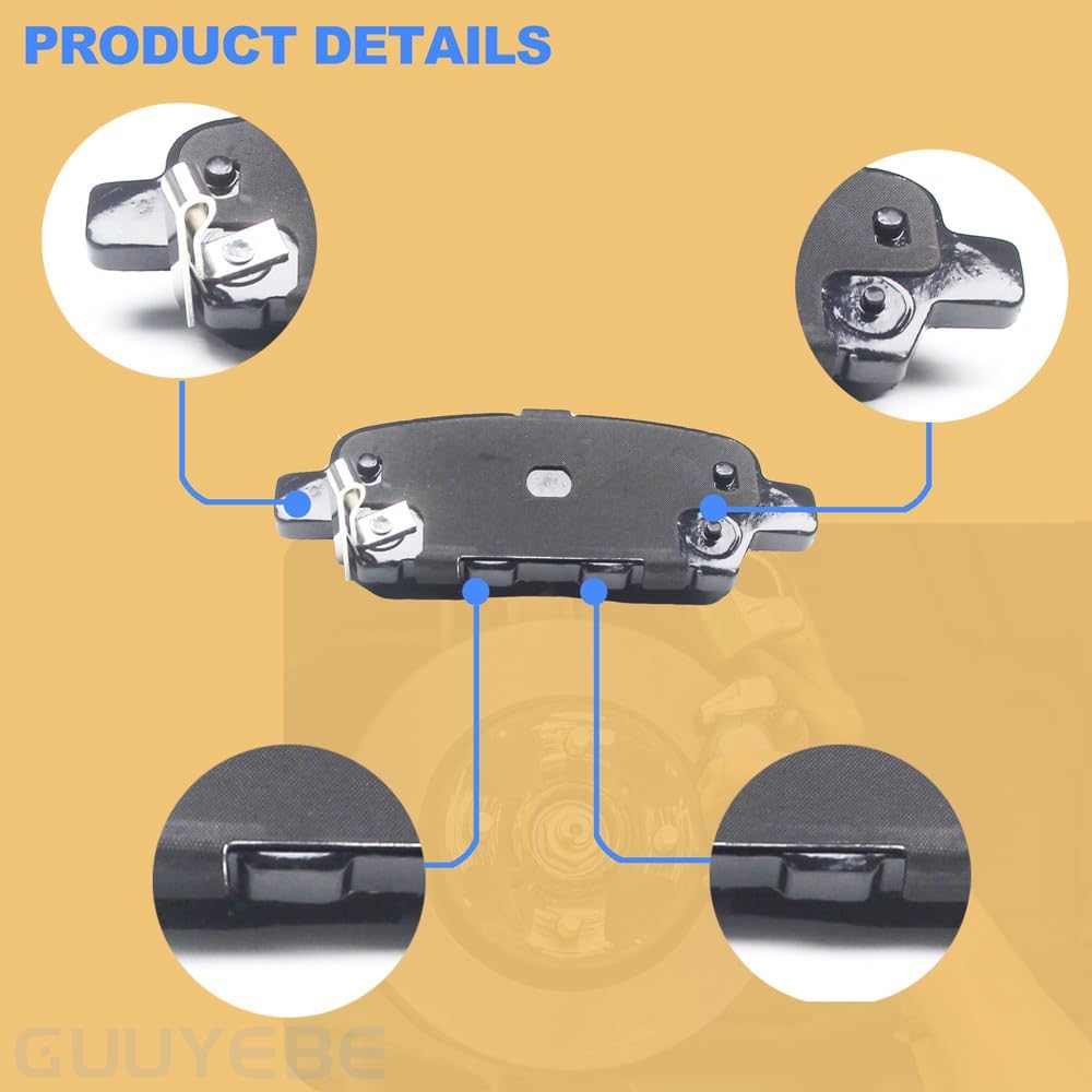 4 Pcs Ceramic Brake Pads Rear Set,For Nissan 2002-2023 Altima and 2011-2020 Leaf, D905 905