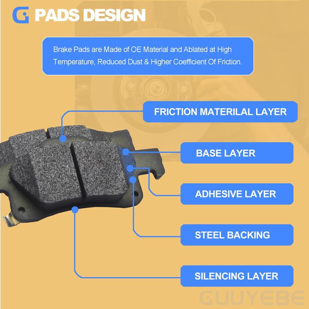 4 PCS Rear Ceramic Brake Pads,For Jeep 2011-2021 Grand Cherokee,For Dodge 2011-2023 Durango,1498 BC1498 D1498 BE1498h