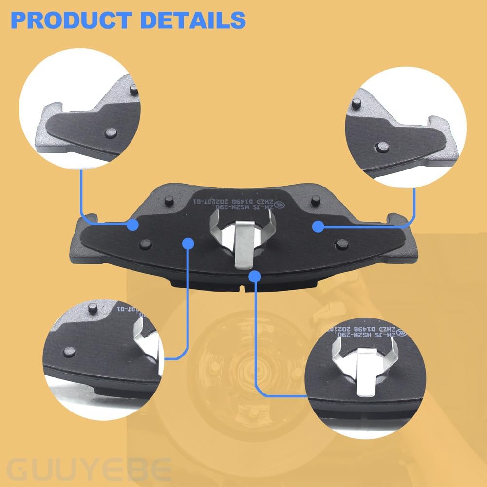 4 PCS Rear Ceramic Brake Pads,For Jeep 2011-2021 Grand Cherokee,For Dodge 2011-2023 Durango,1498 BC1498 D1498 BE1498h