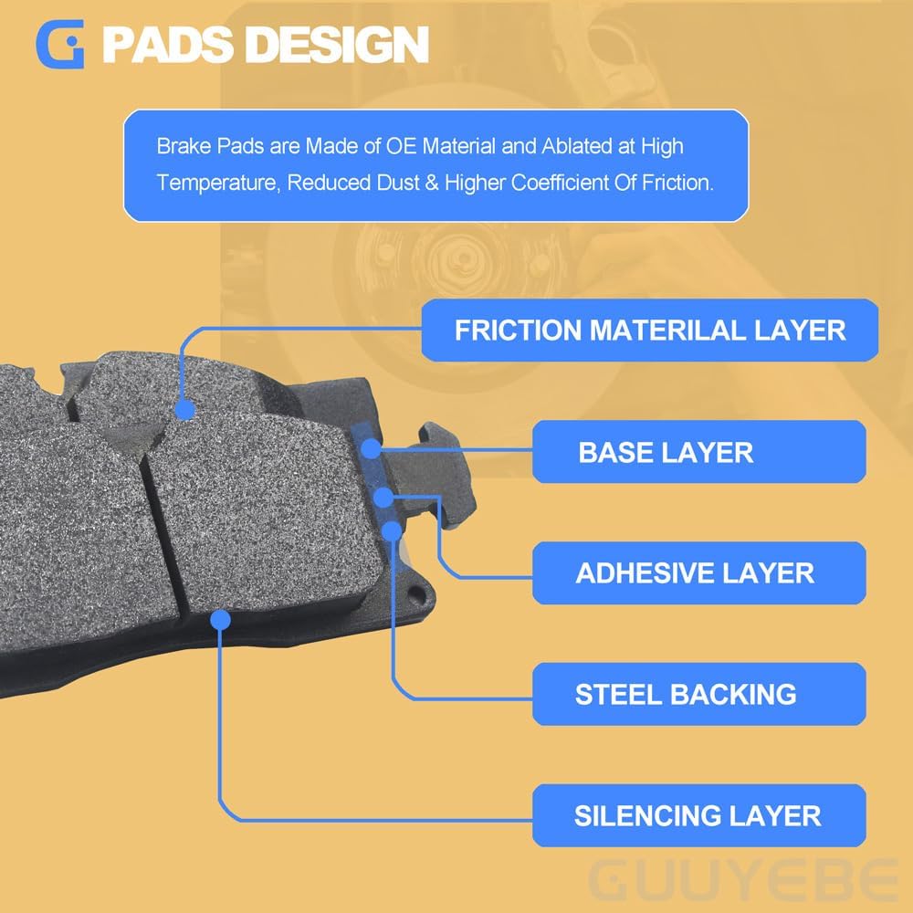 4 PCS Ceramic Brake Pads Front,For Jeep 2011-2016 Grand Cherokee,For Dodge 2011-2023 Durango,Replace for 1455 D1455 BC1455 QC1455