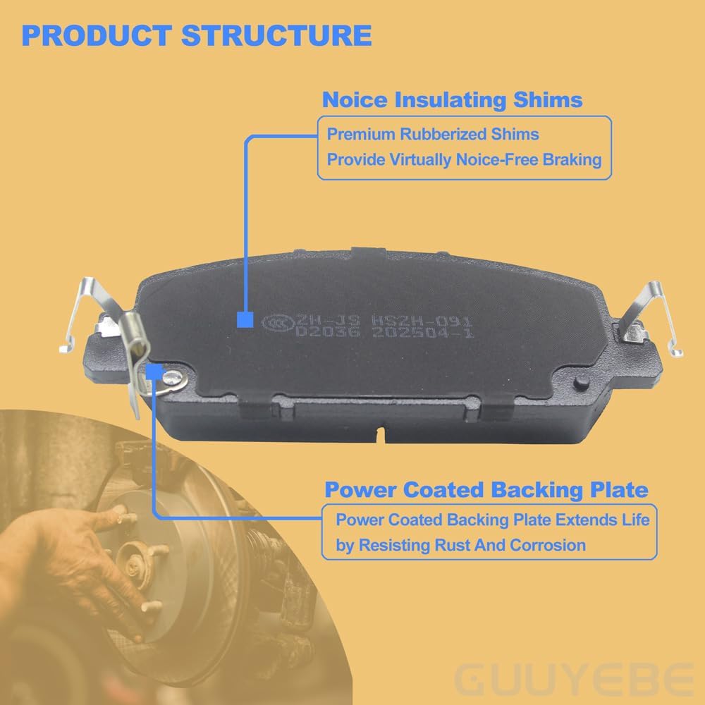 4 PCS Ceramic Brake Pads Front,For Honda 2017-2023 CRV CR-V and 2017-2021 Clarity and 2023 HRV HR-V,Replace for 2036 D2036 BC2036