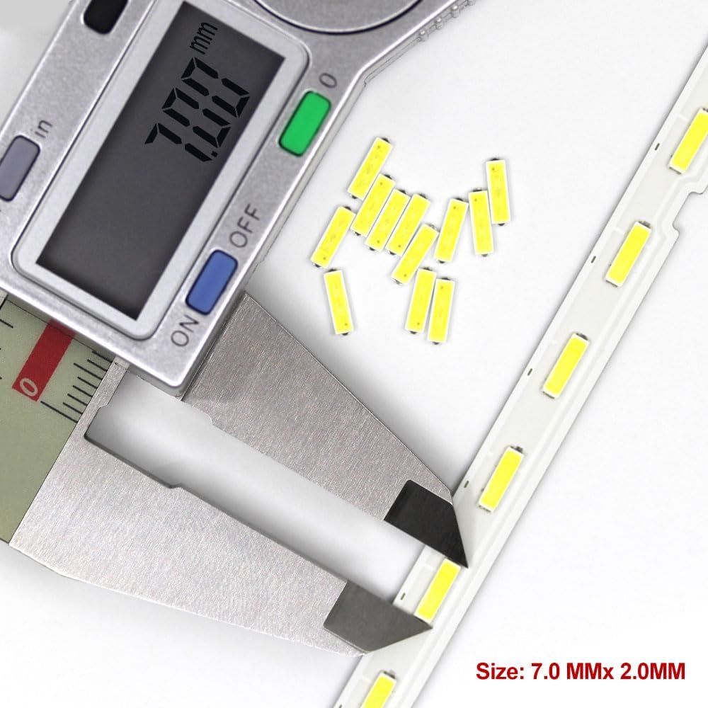 7020 2070 3V 6V SMD Chip LED TV Backlight Beads for LCD LED Backlight Strip Compatible with UN65NU6900F BN96-45635A UN65RU7200F UN65NU7100F LM41-00614A Samsung Lamp Bead Replacement