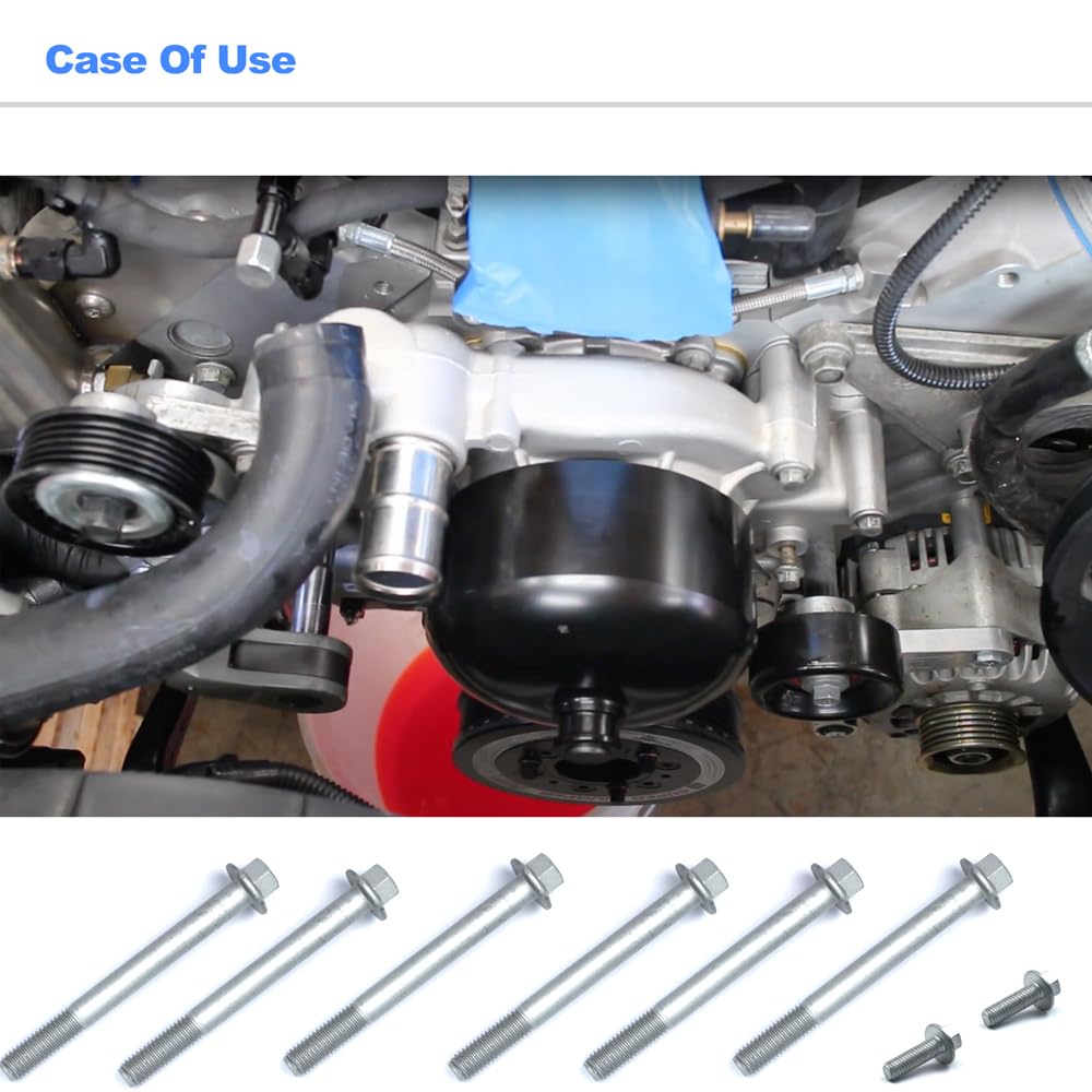 8 PCS Water Pump Bolts Thermostat Bolt for LS LS1 LS2 LS3 LS6 LSX LS7 LSA LQ4 LQ9 L99 LS9 LM7 LR4 L33 LH6 L92 L76 L96 L82 L83 L84 L86 L87 GM,Replace for 551434 134-3201 1343201