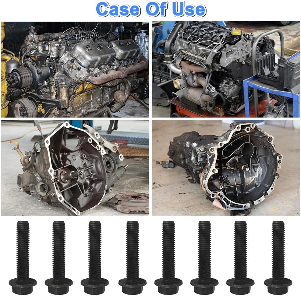 Bell Housing Bolts Set for LS Engine LS1 LS2 LS3 LT1 LSX LS7 LS4 LQ9 LQ4 LS6 to 4L60E 4L80E 700R4 TH350 T56 Powerglide 6L80 4L60 6L80E 4L80 Transmission Bellhousing Bolt Kit Replacement